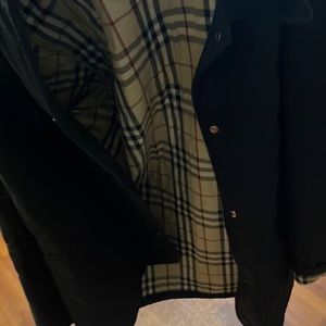 All Black Burberry Trench Button Up Jacket 2XL Size